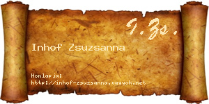 Inhof Zsuzsanna névjegykártya
