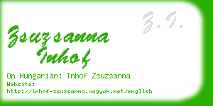 zsuzsanna inhof business card